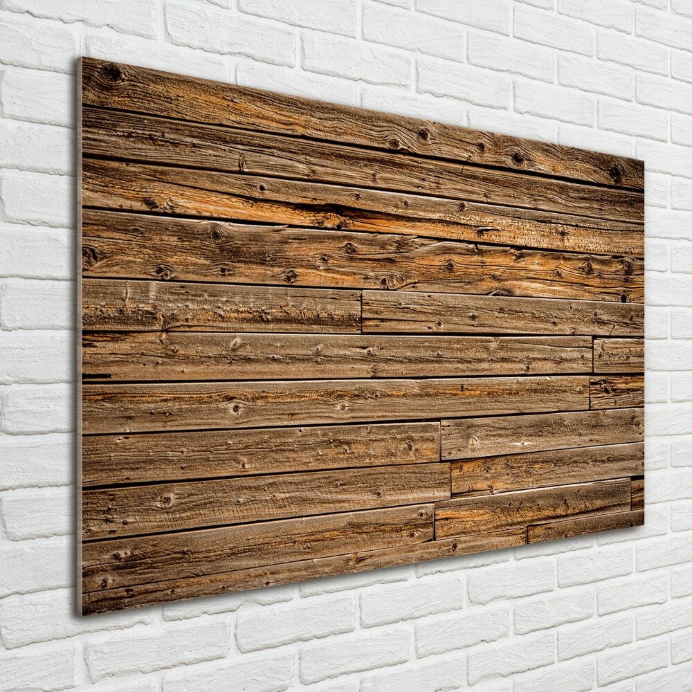 Foto obraz szkło akryl Drewniana ściana