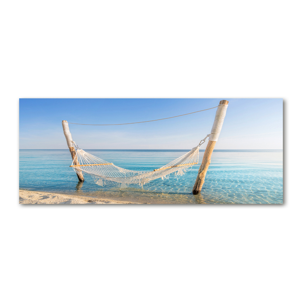Foto obraz szkło akryl Hamak nad morzem