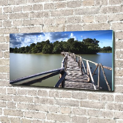 Foto obraz szkło akryl Drewniany most