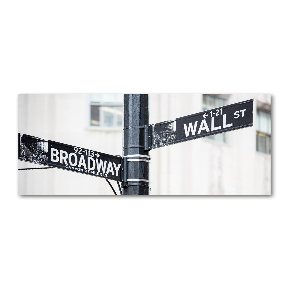 Foto obraz szkło akryl Wall street znak