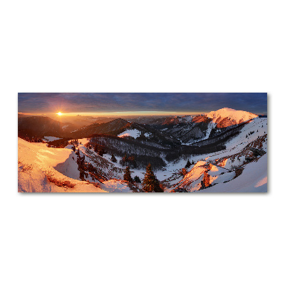 Foto obraz szkło akryl Zima w górach