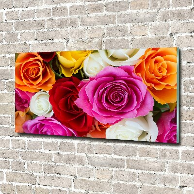 Obraz zdjęcie szkło akryl Kolorowe róże
