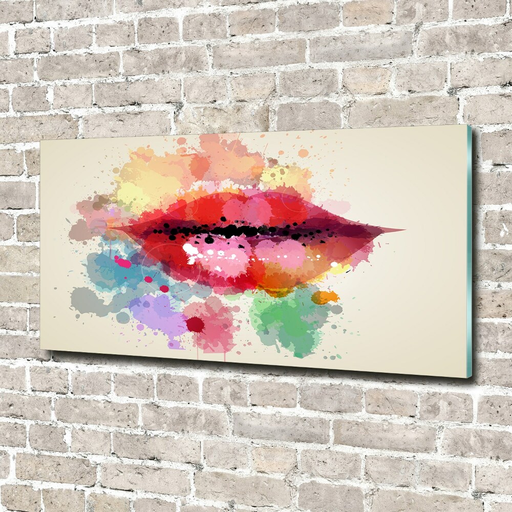 Obraz zdjęcie szkło akryl Kolorowe usta