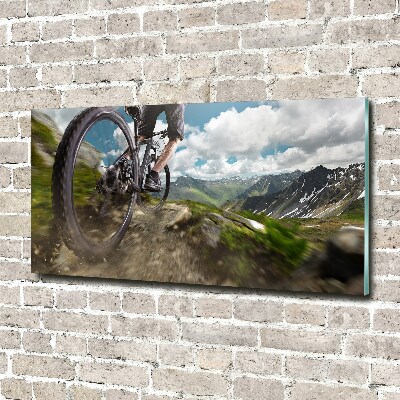 Foto obraz szkło akryl Kolarstwo górskie