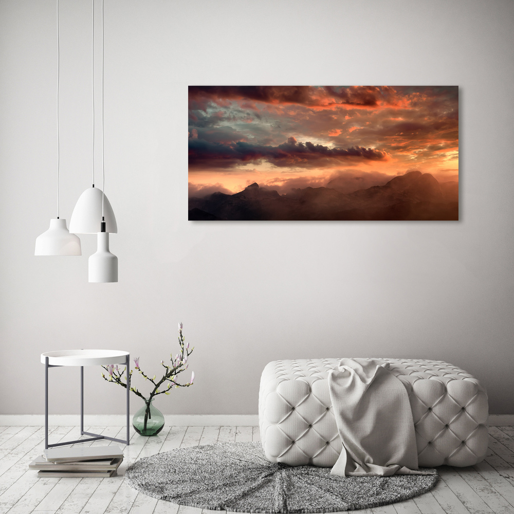 Foto obraz akryl Zachód słońca góry