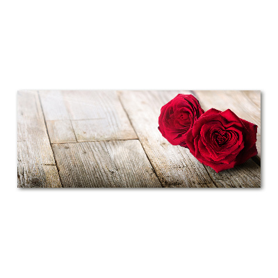 Obraz zdjęcie szkło akryl Róże na drewnie