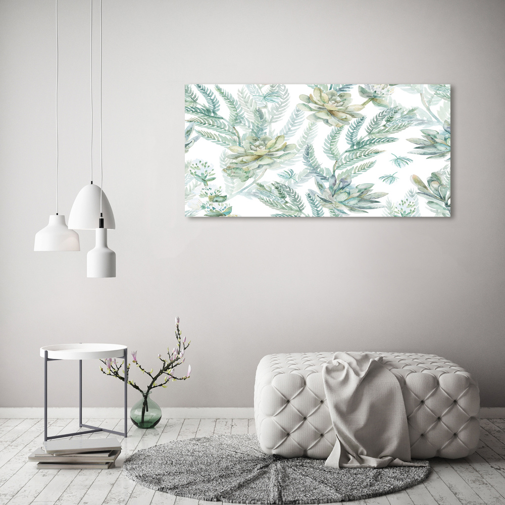 Obraz zdjęcie szkło akryl Kwiaty i liście