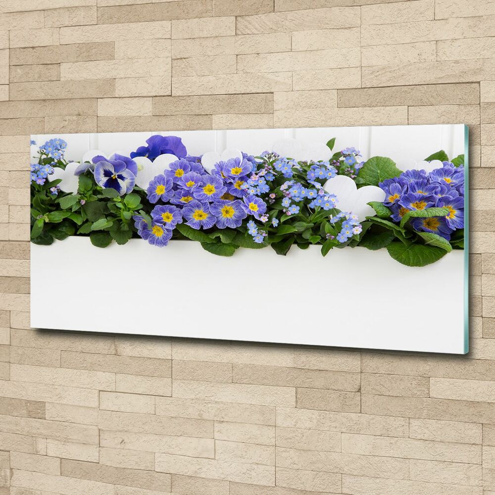 Foto obraz szkło akryl Niebieskie kwiaty