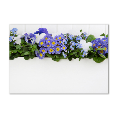 Foto obraz szkło akryl Niebieskie kwiaty