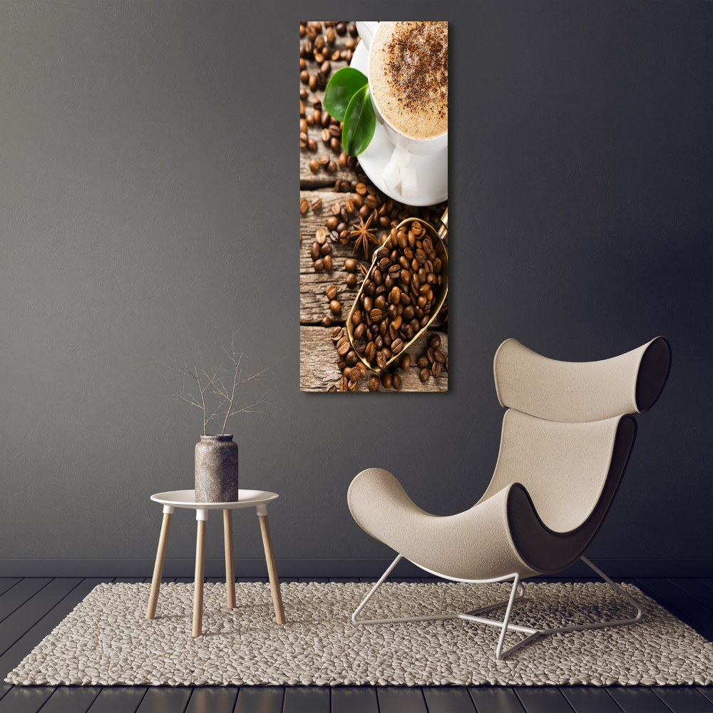 Obraz zdjęcie na ścianę szkło akrylowe pionowy Kawa