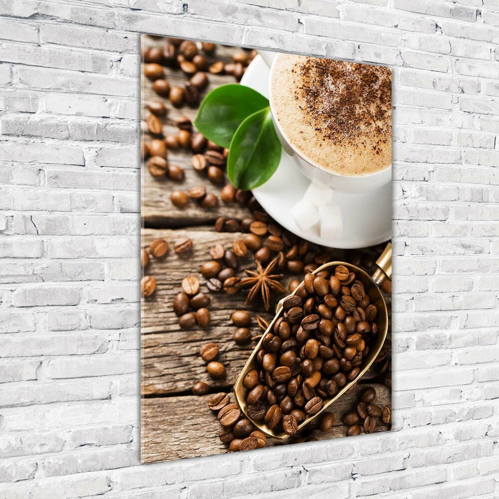 Obraz zdjęcie na ścianę szkło akrylowe pionowy Kawa