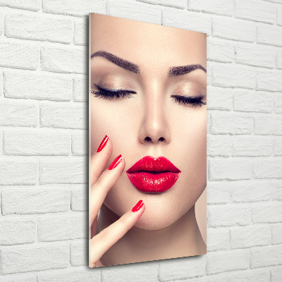 Foto obraz szkło akryl pionowy Czerwone usta