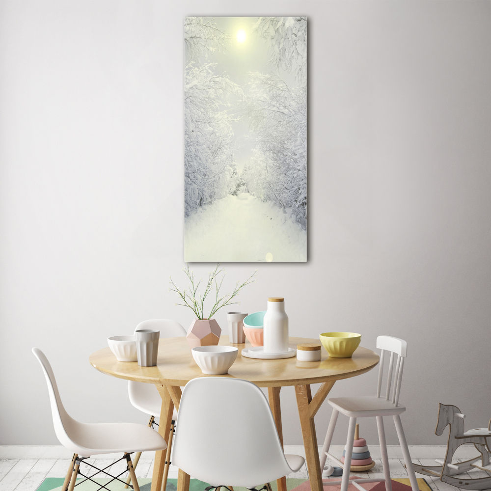 Obraz zdjęcie szkło akryl pionowy Las zimą