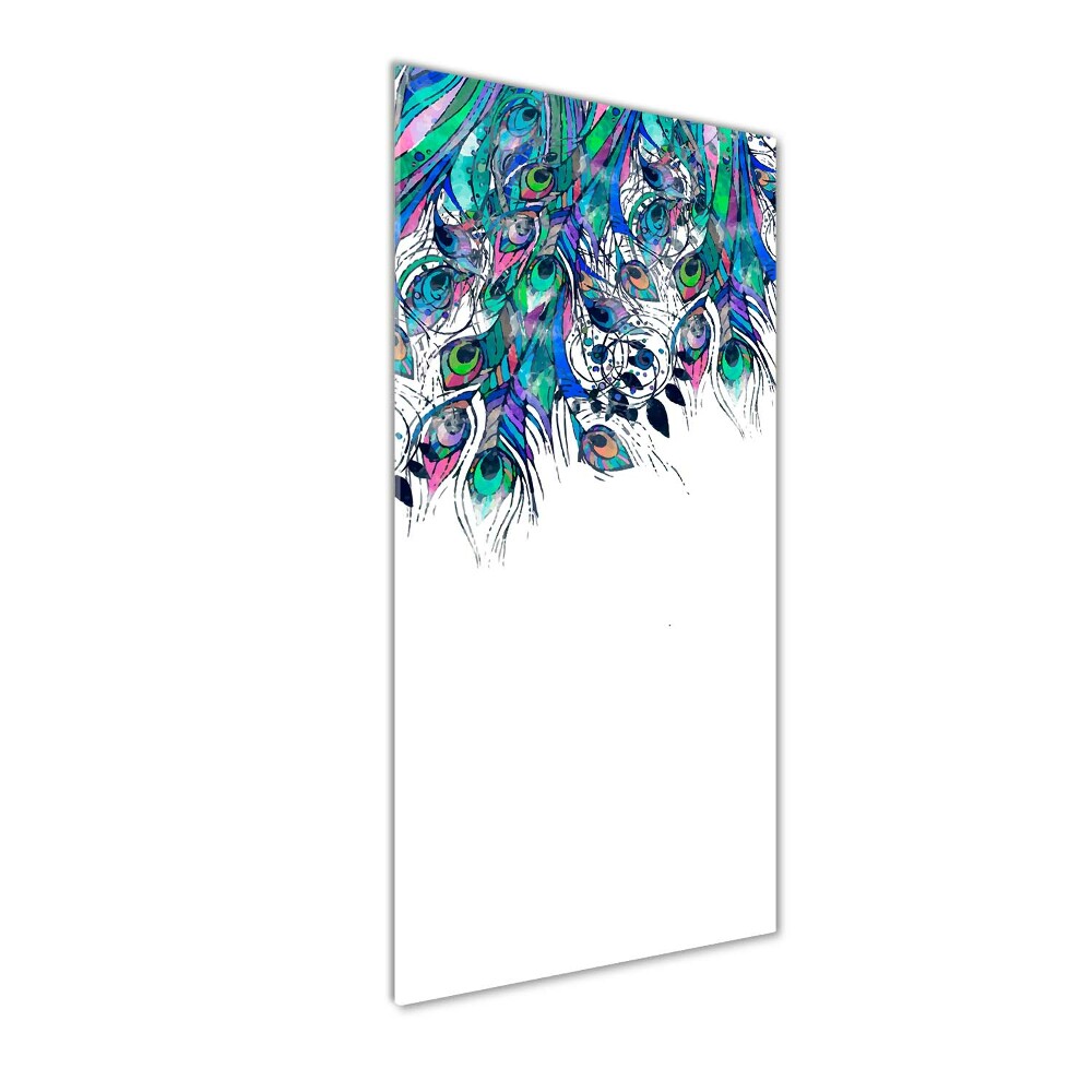 Obraz zdjęcie szkło akryl pionowy Pawie pióra