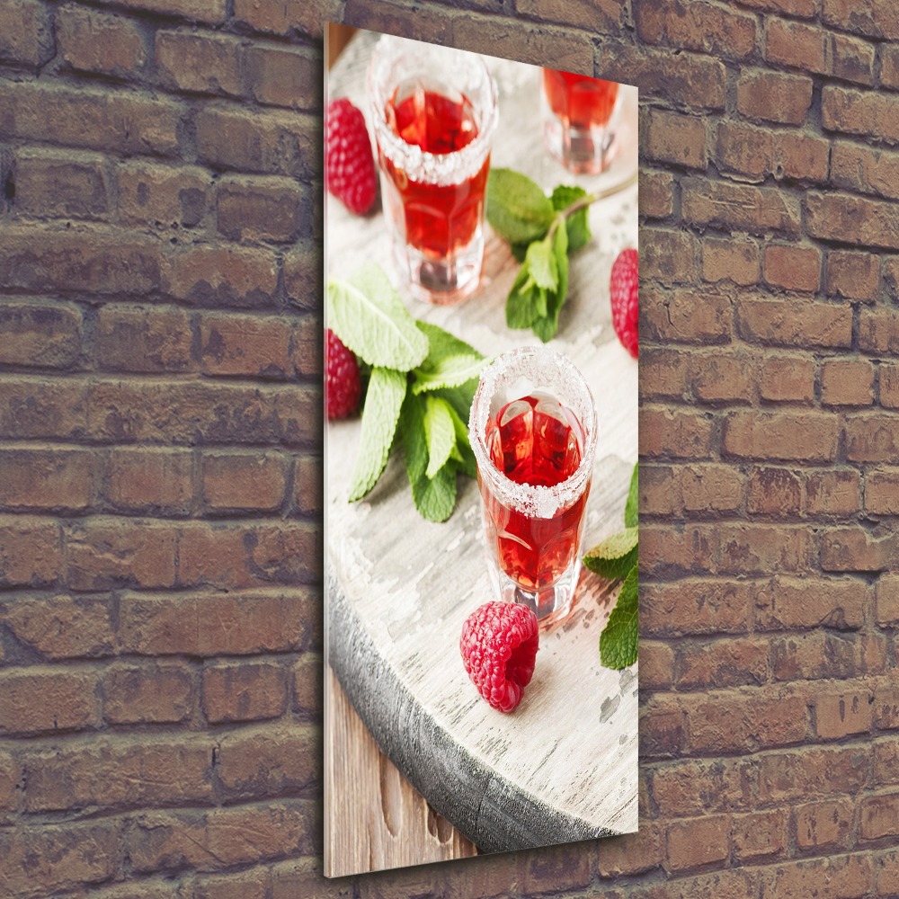 Obraz zdjęcie na ścianę akryl pionowy Maliny i napoje