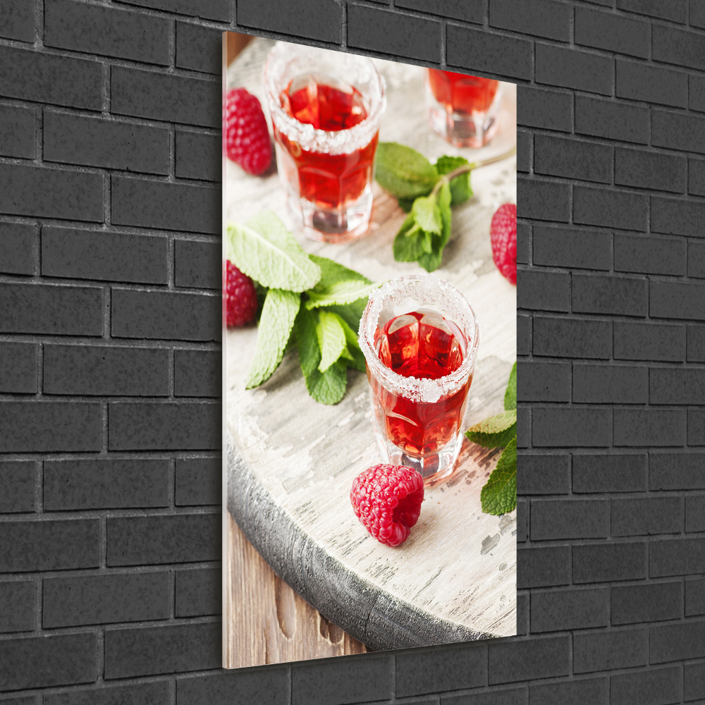 Obraz zdjęcie na ścianę akryl pionowy Maliny i napoje