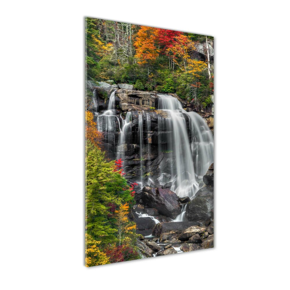 Obraz zdjęcie akryl pionowy Wodospad jesienią