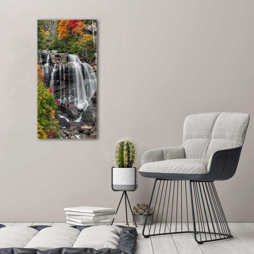 Obraz zdjęcie akryl pionowy Wodospad jesienią