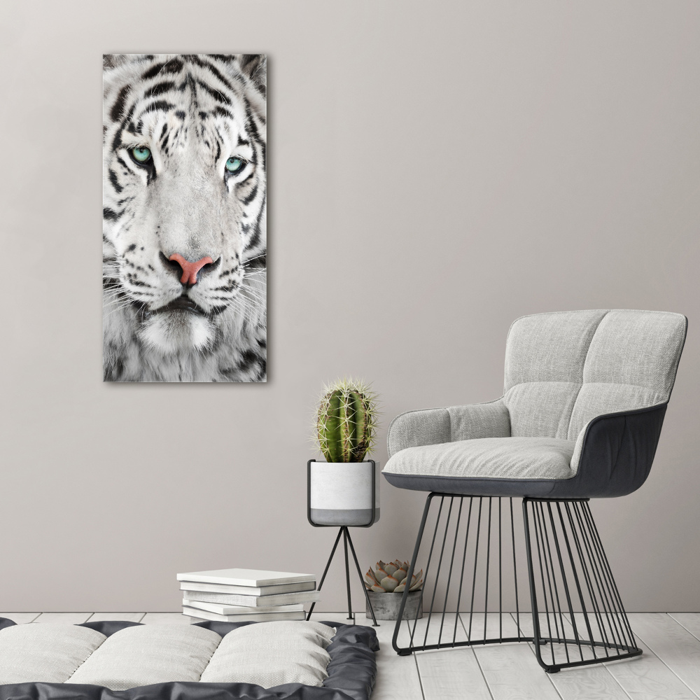 Foto obraz na ścianę akryl pionowy Biały tygrys