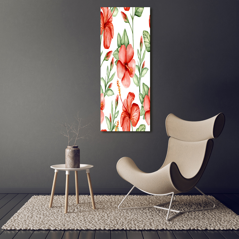 Foto obraz szkło akryl pionowy Tropikalne kwiaty