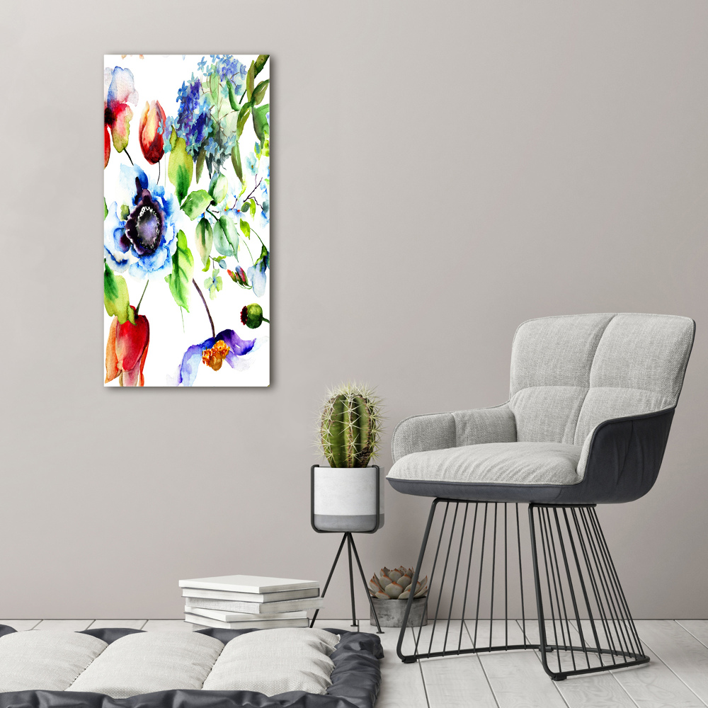 Obraz zdjęcie na ścianę akryl pionowy Polne kwiaty
