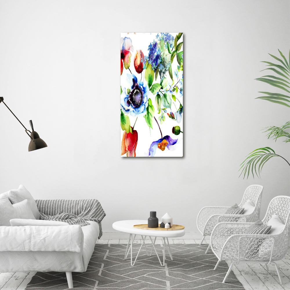 Obraz zdjęcie na ścianę akryl pionowy Polne kwiaty