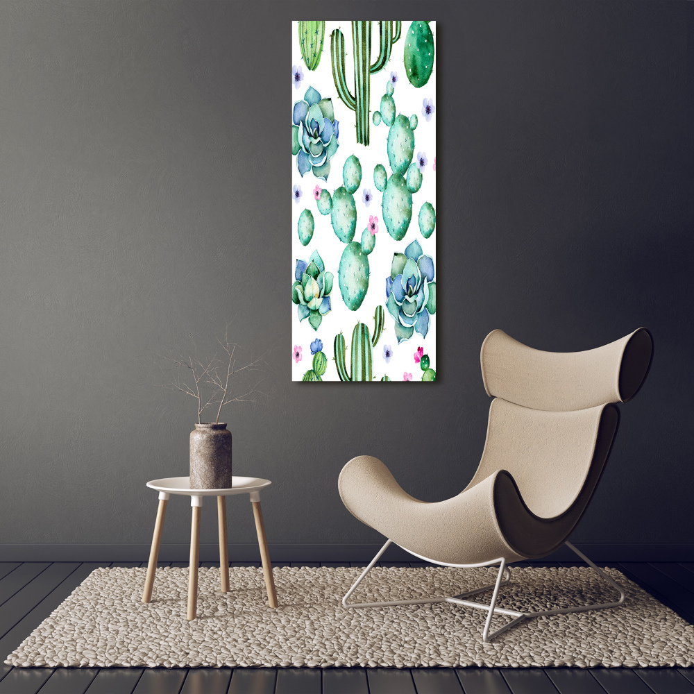 Fotoobraz na ścianę szkło akrylowe pionowy Kaktusy
