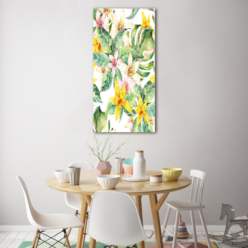 Obraz zdjęcie szkło akryl pionowy Tropikalne kwiaty