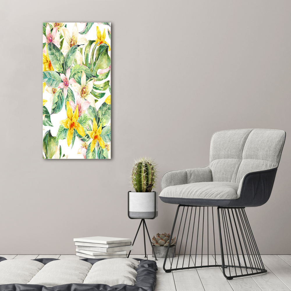 Obraz zdjęcie szkło akryl pionowy Tropikalne kwiaty