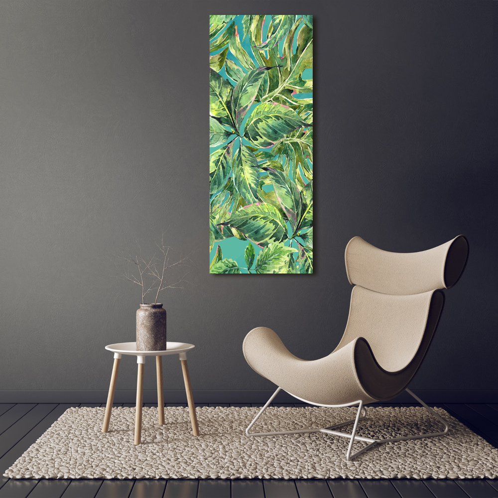 Obraz zdjęcie na ścianę akryl pionowy Tropikalne liście