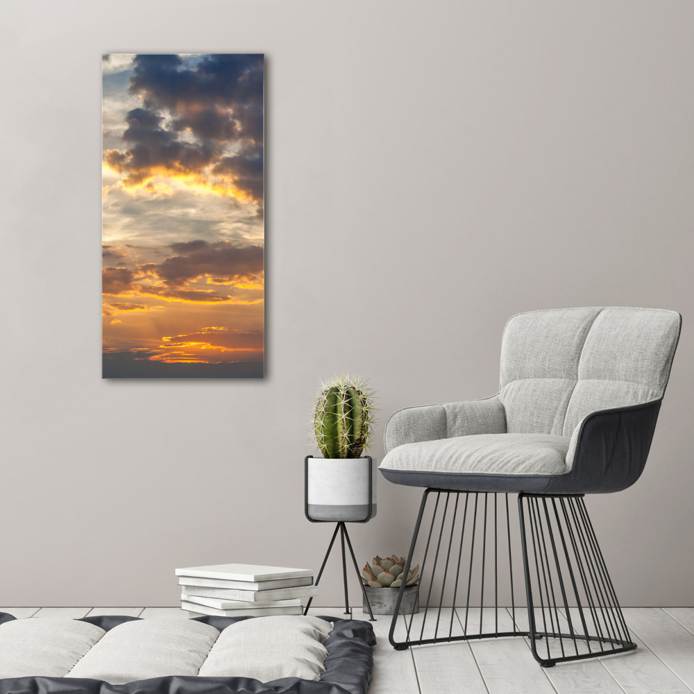 Obraz zdjęcie szkło akryl pionowy Zachód słońca niebo