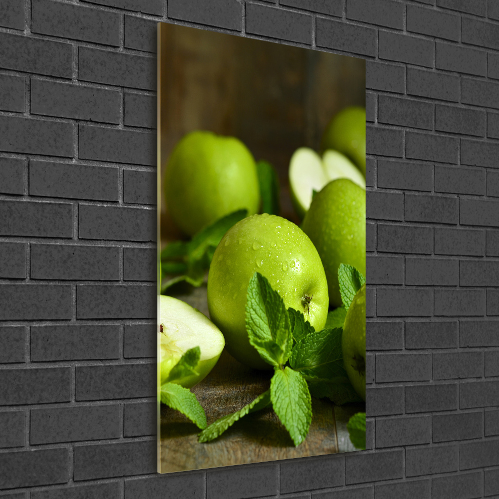 Obraz zdjęcie szkło akryl pionowy Zielone jabłka