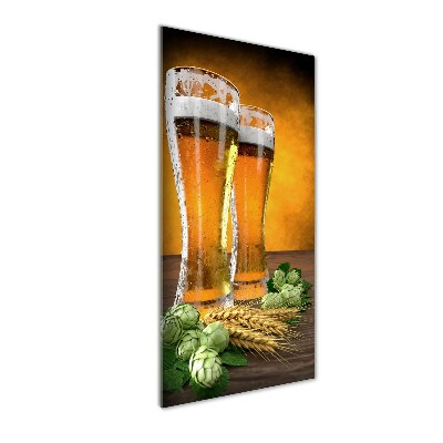 Foto obraz szkło akryl pionowy Dwie szklanki piwa