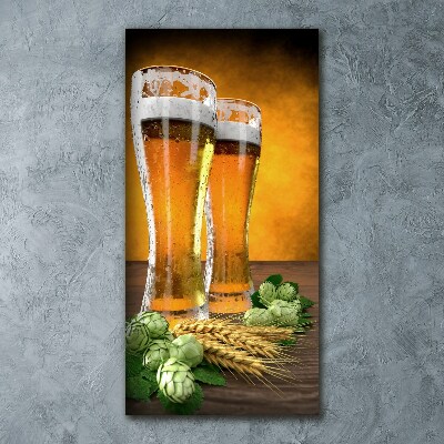Foto obraz szkło akryl pionowy Dwie szklanki piwa