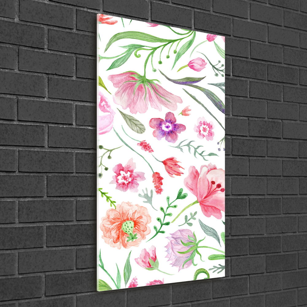 Obraz zdjęcie na ścianę szkło akrylowe pionowy Polne kwiaty