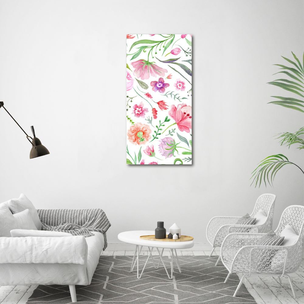 Obraz zdjęcie na ścianę szkło akrylowe pionowy Polne kwiaty