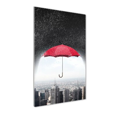 Foto obraz szkło akryl pionowy Parasol nad miastem