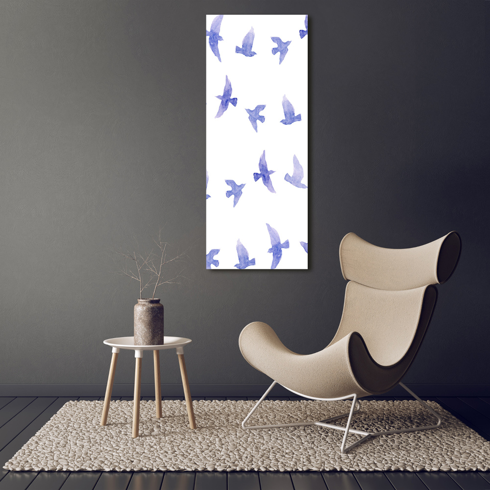 Obraz zdjęcie szkło akryl pionowy Niebieskie jaskółki