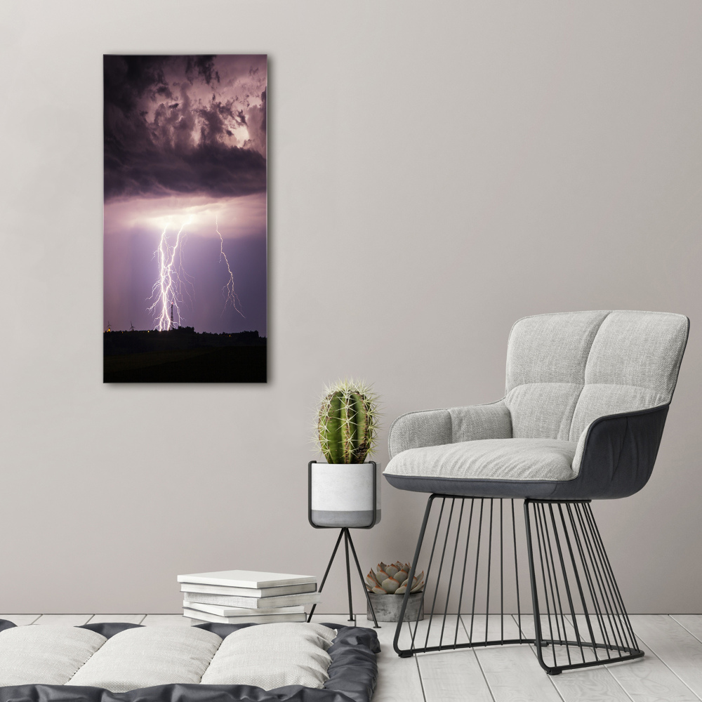 Obraz zdjęcie szkło akryl pionowy Burza z piorunami