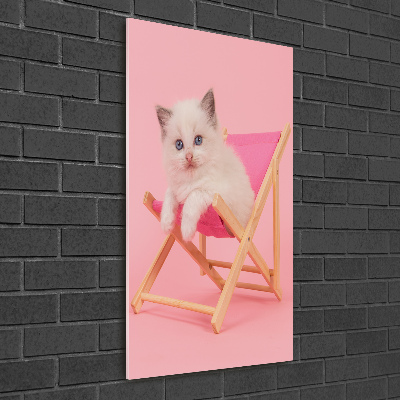Foto-obraz szkło akryl pionowy Kot na leżaku