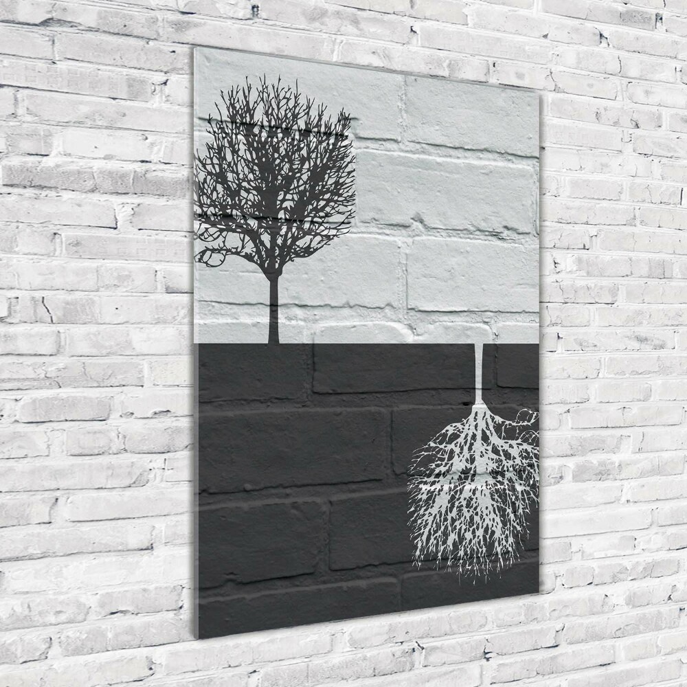 Obraz zdjęcie szkło akryl pionowy Drzewa na murze