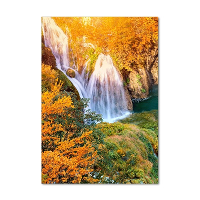 Obraz zdjęcie szkło akryl pionowy Wodospad jesienią