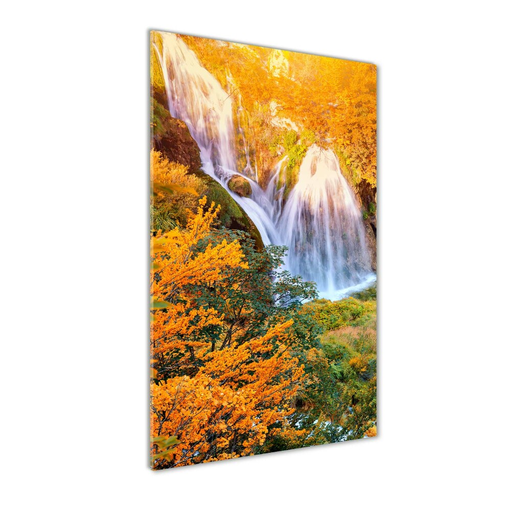Obraz zdjęcie szkło akryl pionowy Wodospad jesienią