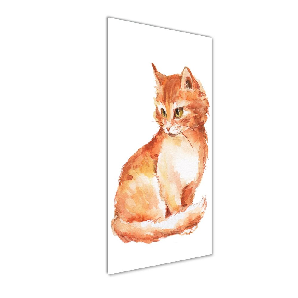 Foto obraz szkło akryl pionowy Rudy kot