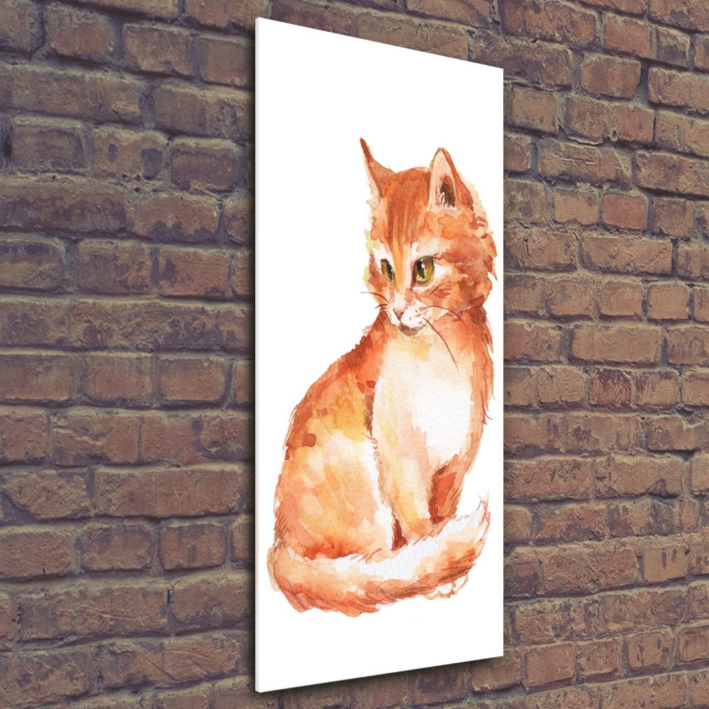 Foto obraz szkło akryl pionowy Rudy kot