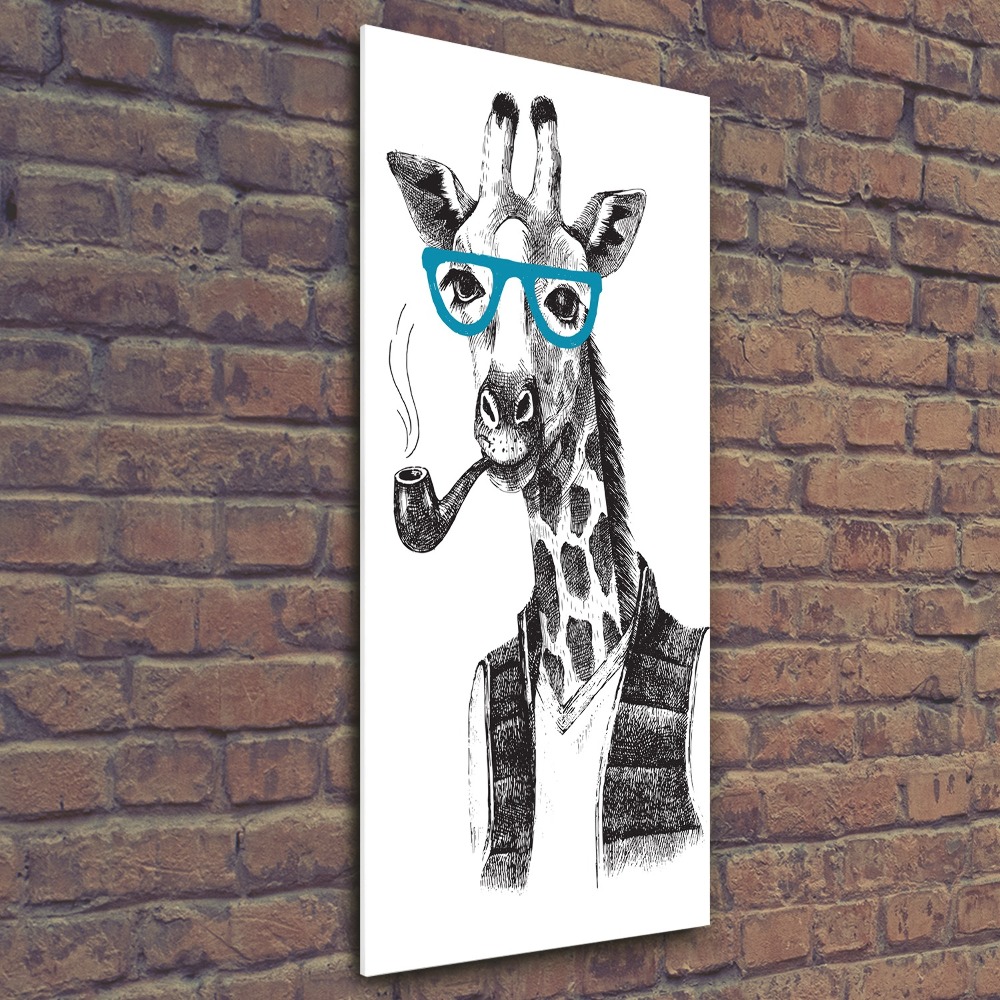 Obraz zdjęcie szkło akryl pionowy Żyrafy w okularach