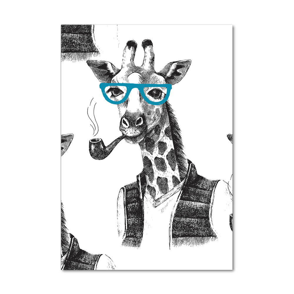 Obraz zdjęcie szkło akryl pionowy Żyrafy w okularach