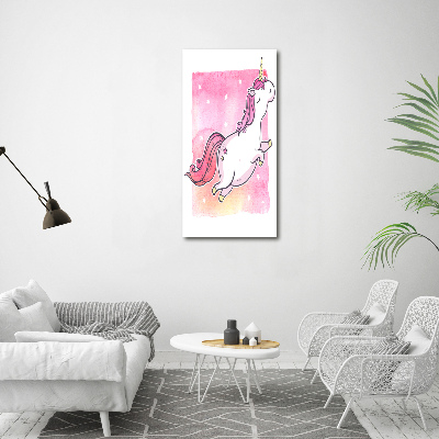 Obraz zdjęcie na ścianę akryl pionowy Różowy jednorożec