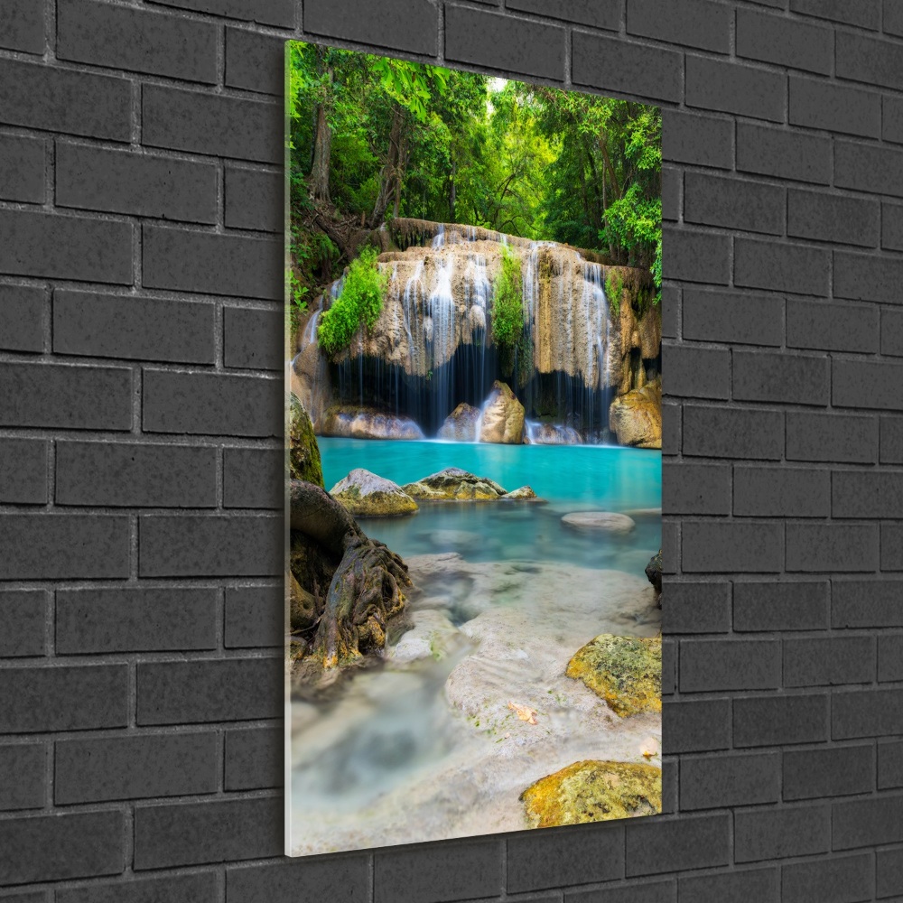 Obraz zdjęcie szkło akryl pionowy Wodospad w dżungli