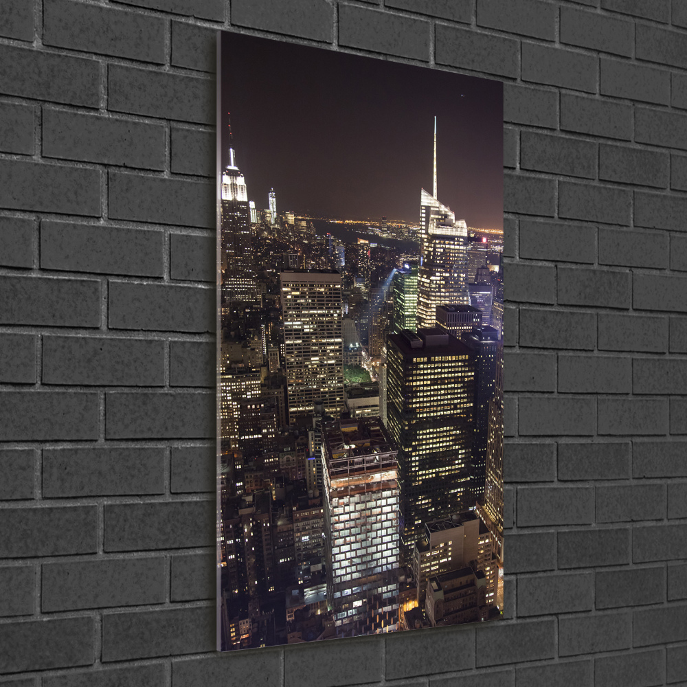 Foto obraz szkło akryl pionowy Nowy Jork nocą